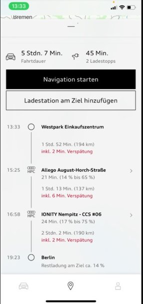 Intelligenter Assistent für elektrisches Fahren: der Audi e-tron Routenplaner